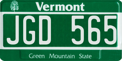 VT license plate JGD565