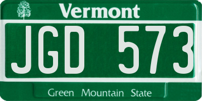 VT license plate JGD573