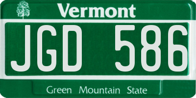 VT license plate JGD586