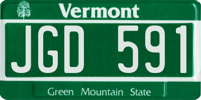 VT license plate JGD591
