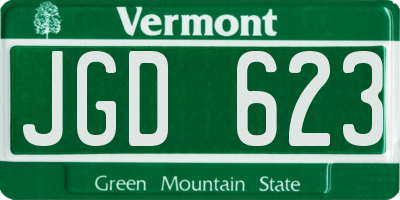 VT license plate JGD623