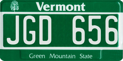 VT license plate JGD656