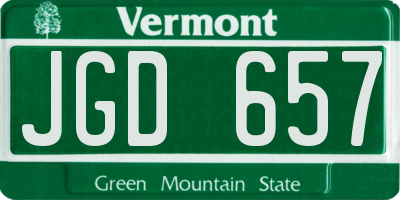 VT license plate JGD657