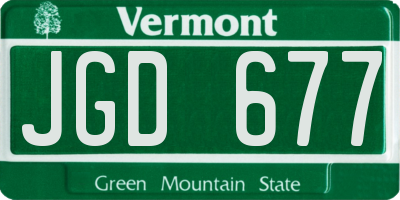 VT license plate JGD677