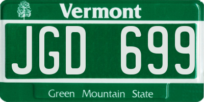 VT license plate JGD699