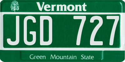 VT license plate JGD727