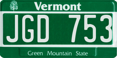 VT license plate JGD753