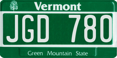 VT license plate JGD780