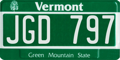 VT license plate JGD797
