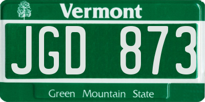 VT license plate JGD873