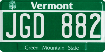 VT license plate JGD882