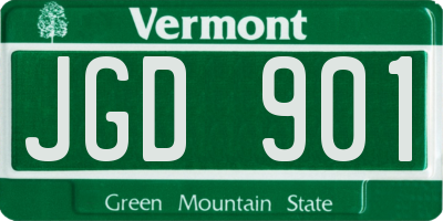 VT license plate JGD901