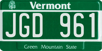 VT license plate JGD961