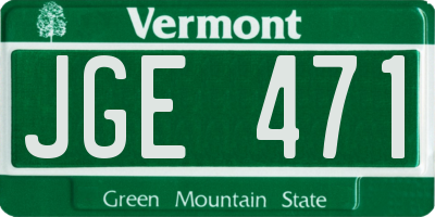 VT license plate JGE471