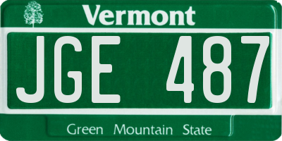 VT license plate JGE487