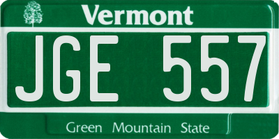 VT license plate JGE557
