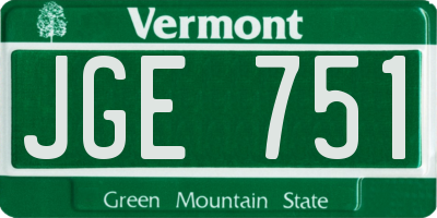 VT license plate JGE751