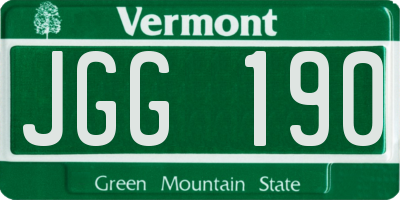 VT license plate JGG190