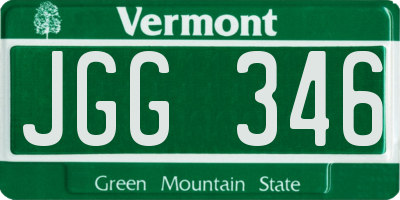 VT license plate JGG346