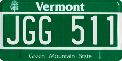 VT license plate JGG511