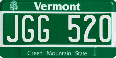 VT license plate JGG520