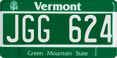 VT license plate JGG624