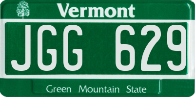 VT license plate JGG629