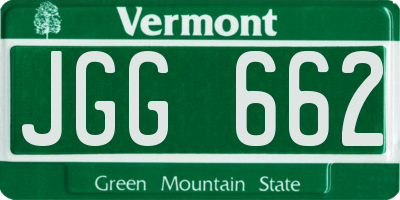 VT license plate JGG662
