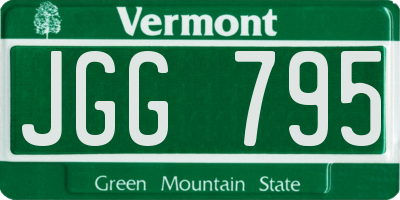 VT license plate JGG795