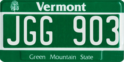 VT license plate JGG903
