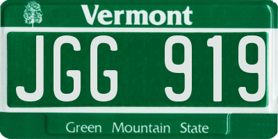 VT license plate JGG919
