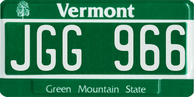 VT license plate JGG966