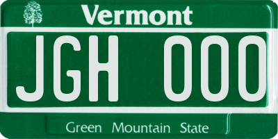 VT license plate JGH000