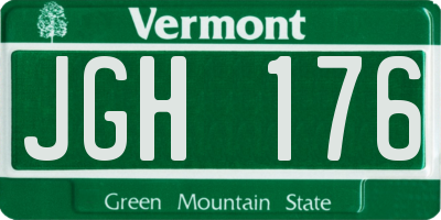 VT license plate JGH176