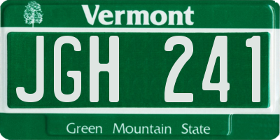 VT license plate JGH241