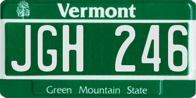 VT license plate JGH246