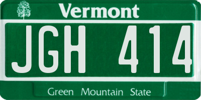 VT license plate JGH414