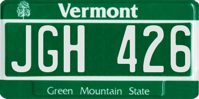 VT license plate JGH426
