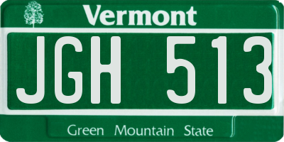 VT license plate JGH513