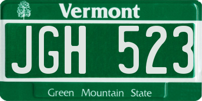 VT license plate JGH523