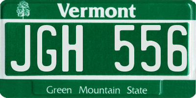 VT license plate JGH556