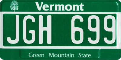 VT license plate JGH699