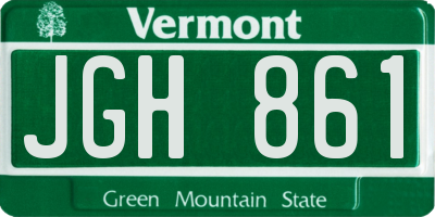 VT license plate JGH861