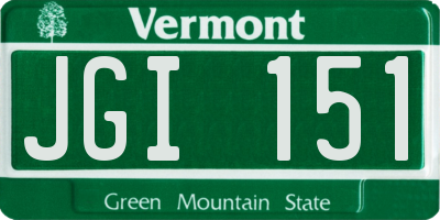 VT license plate JGI151