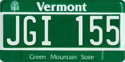 VT license plate JGI155