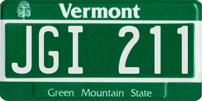 VT license plate JGI211