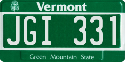 VT license plate JGI331