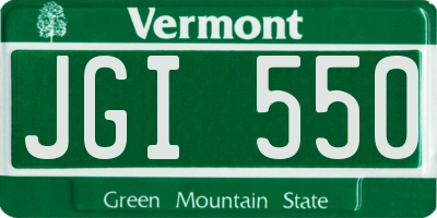VT license plate JGI550