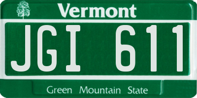 VT license plate JGI611
