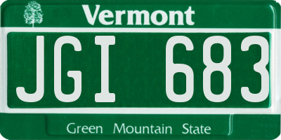 VT license plate JGI683